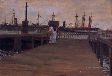  merritt - Frau auf einem Dock William Merritt Chase